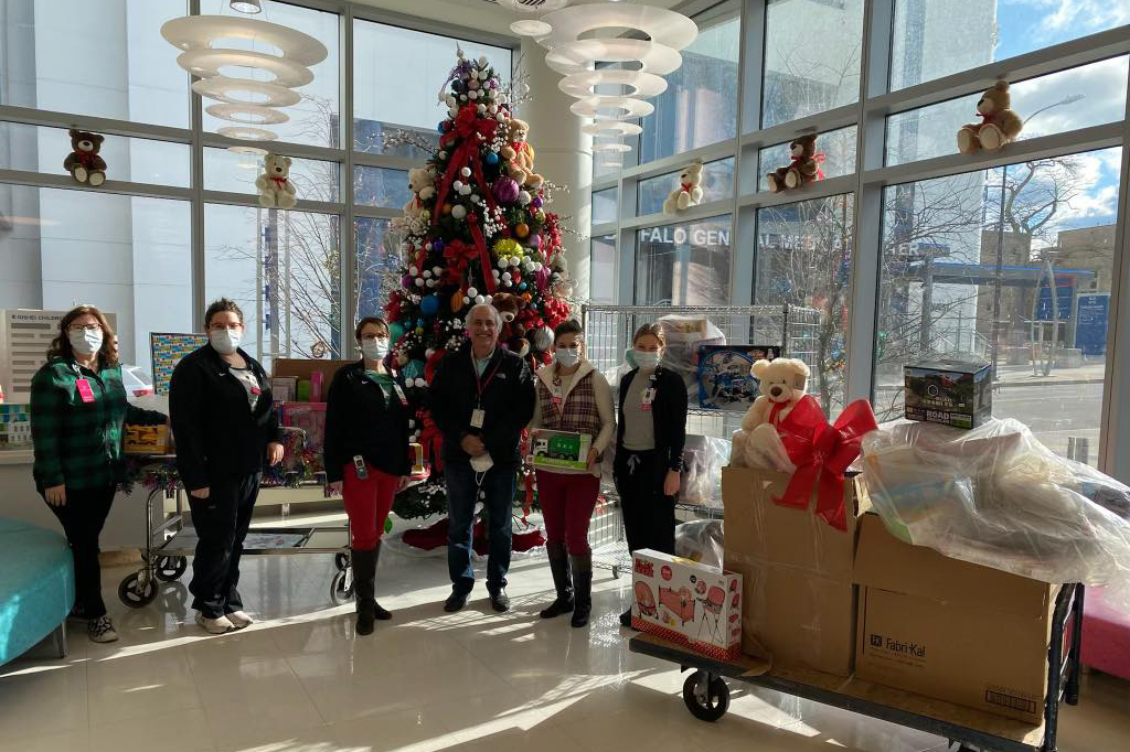 Gordon Companies donates toys and gifts to Children's Hospital of Buffalo.